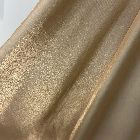 Gorgeous Gold shimmering dress beaded with spaghetti straps size 6 - Picture 9 of 11